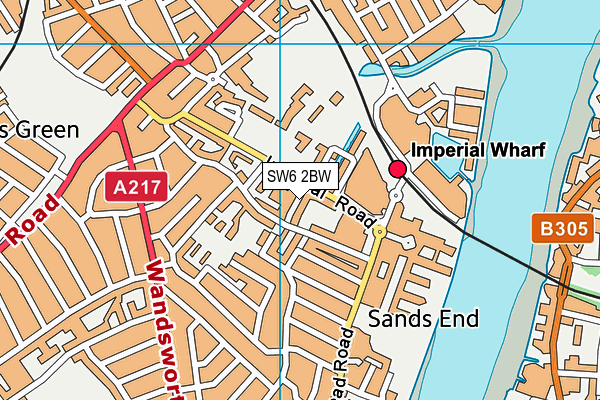 SW6 2BW map - OS VectorMap District (Ordnance Survey)