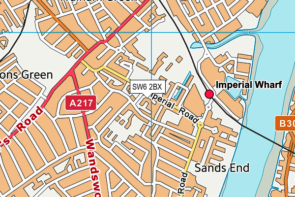 SW6 2BX map - OS VectorMap District (Ordnance Survey)