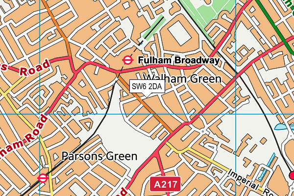 SW6 2DA map - OS VectorMap District (Ordnance Survey)