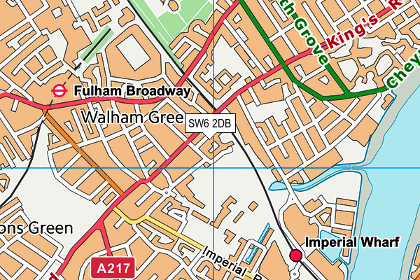 SW6 2DB map - OS VectorMap District (Ordnance Survey)