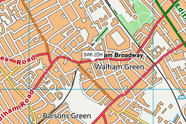 SW6 2DH map - OS VectorMap District (Ordnance Survey)