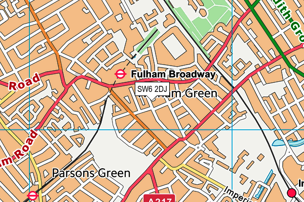 SW6 2DJ map - OS VectorMap District (Ordnance Survey)