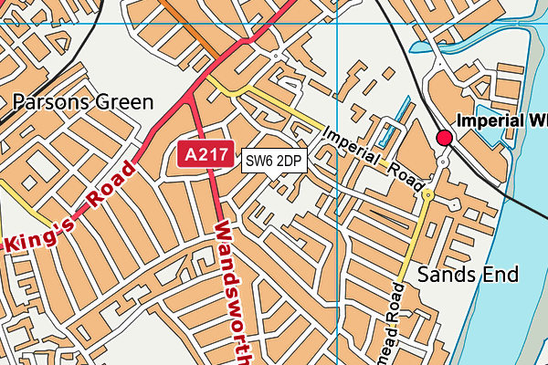 SW6 2DP map - OS VectorMap District (Ordnance Survey)