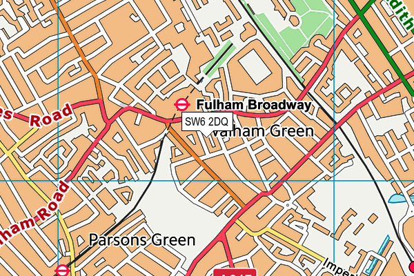 SW6 2DQ map - OS VectorMap District (Ordnance Survey)