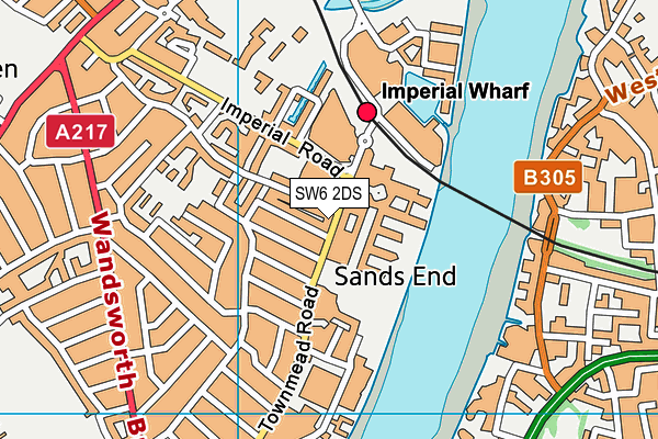 SW6 2DS map - OS VectorMap District (Ordnance Survey)