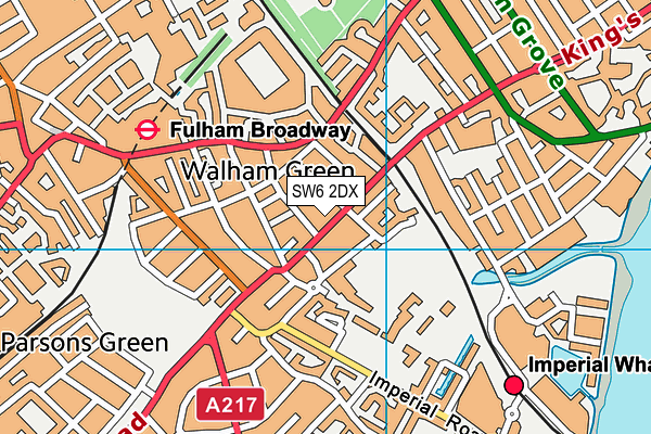 SW6 2DX map - OS VectorMap District (Ordnance Survey)