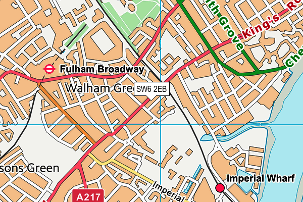 SW6 2EB map - OS VectorMap District (Ordnance Survey)