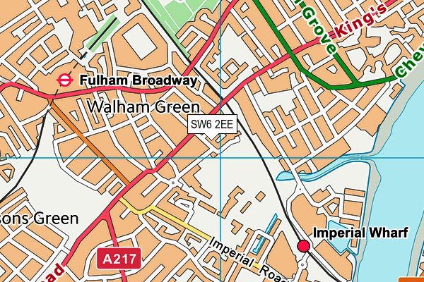 SW6 2EE map - OS VectorMap District (Ordnance Survey)