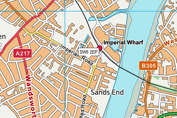 SW6 2EP map - OS VectorMap District (Ordnance Survey)