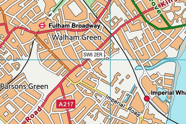 SW6 2ER map - OS VectorMap District (Ordnance Survey)