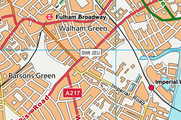 SW6 2EU map - OS VectorMap District (Ordnance Survey)