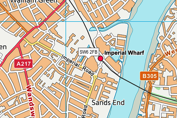 SW6 2FB map - OS VectorMap District (Ordnance Survey)