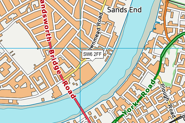 SW6 2FF map - OS VectorMap District (Ordnance Survey)