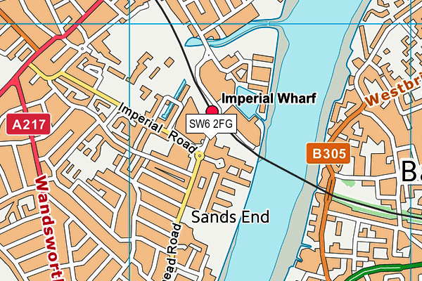 SW6 2FG map - OS VectorMap District (Ordnance Survey)