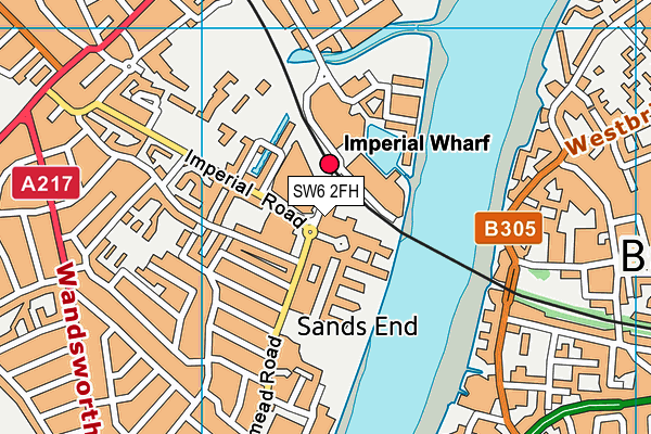 SW6 2FH map - OS VectorMap District (Ordnance Survey)