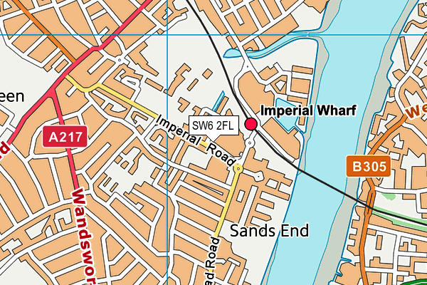SW6 2FL map - OS VectorMap District (Ordnance Survey)