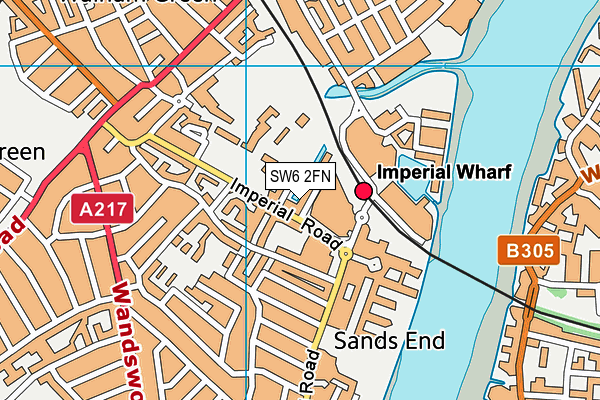 SW6 2FN map - OS VectorMap District (Ordnance Survey)