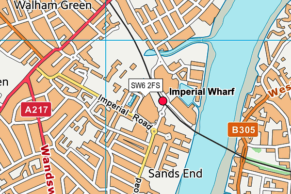 SW6 2FS map - OS VectorMap District (Ordnance Survey)