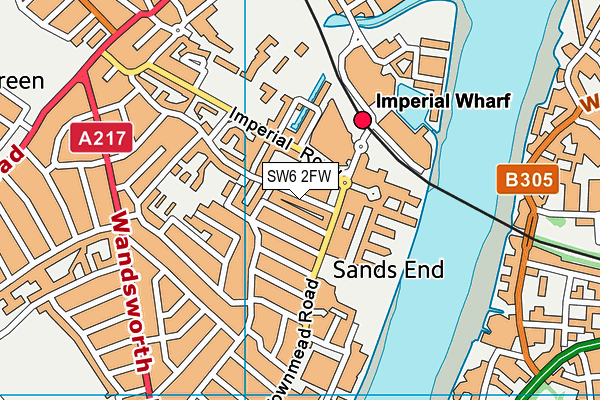 SW6 2FW map - OS VectorMap District (Ordnance Survey)