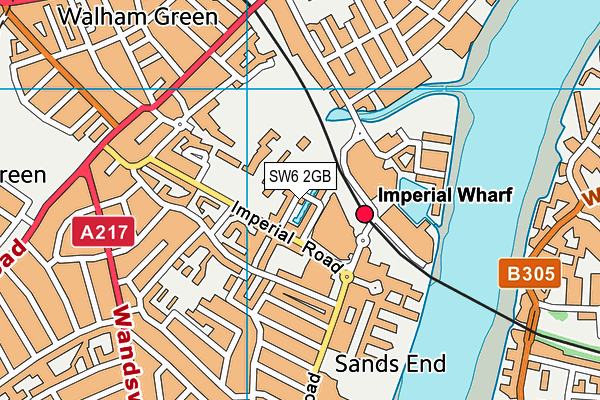 SW6 2GB map - OS VectorMap District (Ordnance Survey)