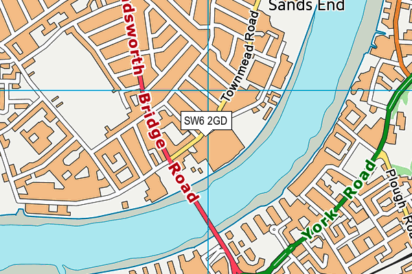 SW6 2GD map - OS VectorMap District (Ordnance Survey)