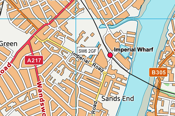 SW6 2GF map - OS VectorMap District (Ordnance Survey)