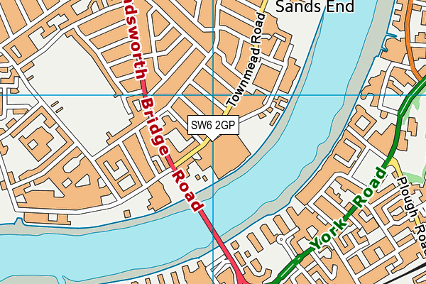 SW6 2GP map - OS VectorMap District (Ordnance Survey)