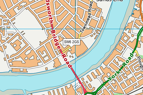 SW6 2GS map - OS VectorMap District (Ordnance Survey)