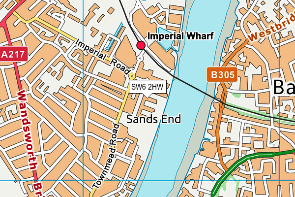 SW6 2HW map - OS VectorMap District (Ordnance Survey)