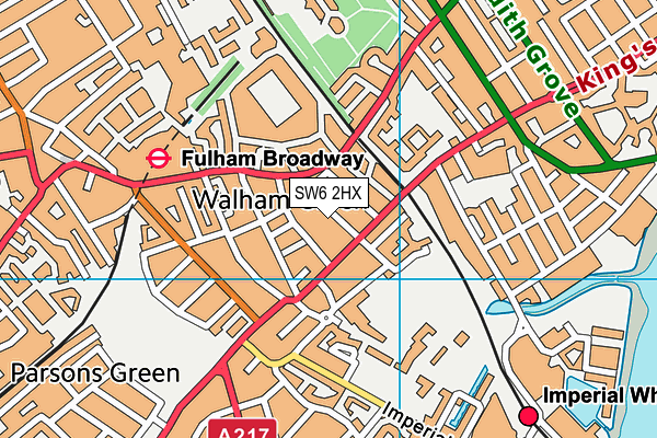 SW6 2HX map - OS VectorMap District (Ordnance Survey)