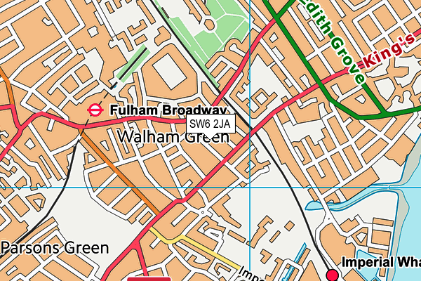 SW6 2JA map - OS VectorMap District (Ordnance Survey)