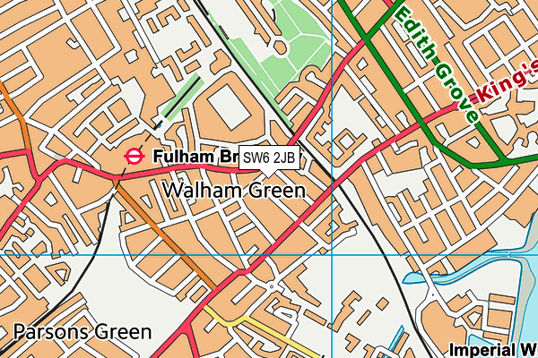 SW6 2JB map - OS VectorMap District (Ordnance Survey)