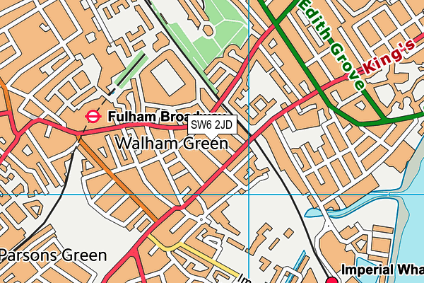 SW6 2JD map - OS VectorMap District (Ordnance Survey)