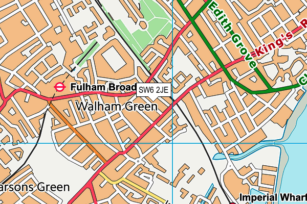 SW6 2JE map - OS VectorMap District (Ordnance Survey)