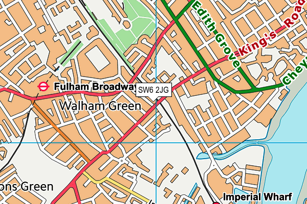 SW6 2JG map - OS VectorMap District (Ordnance Survey)