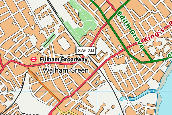 SW6 2JJ map - OS VectorMap District (Ordnance Survey)