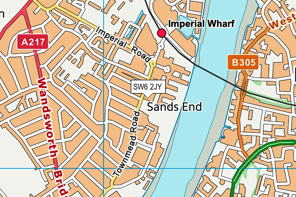 SW6 2JY map - OS VectorMap District (Ordnance Survey)