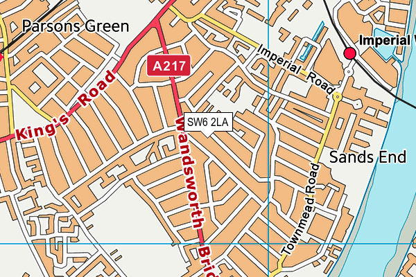 SW6 2LA map - OS VectorMap District (Ordnance Survey)