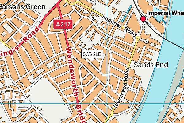 SW6 2LE map - OS VectorMap District (Ordnance Survey)