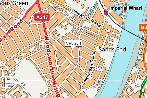 SW6 2LH map - OS VectorMap District (Ordnance Survey)