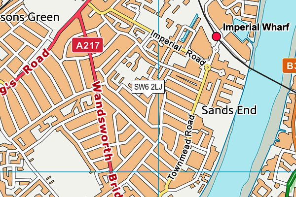 SW6 2LJ map - OS VectorMap District (Ordnance Survey)