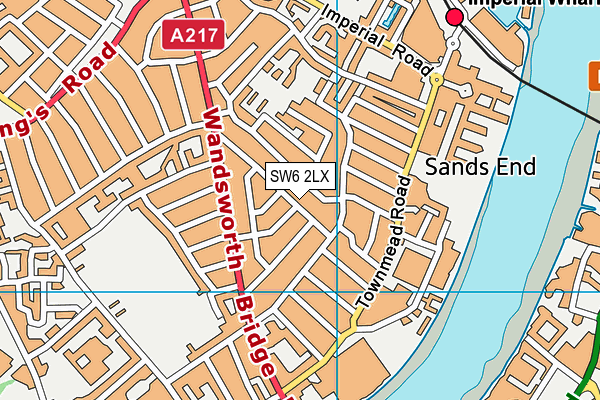 SW6 2LX map - OS VectorMap District (Ordnance Survey)