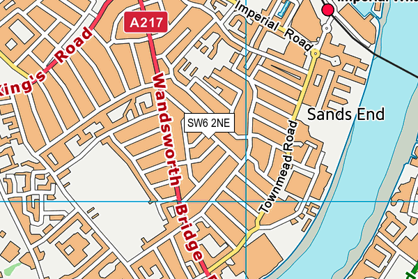 SW6 2NE map - OS VectorMap District (Ordnance Survey)