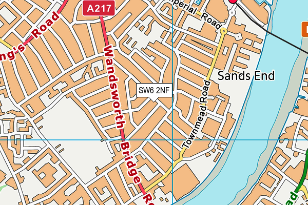 SW6 2NF map - OS VectorMap District (Ordnance Survey)