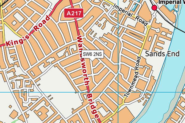 SW6 2NS map - OS VectorMap District (Ordnance Survey)