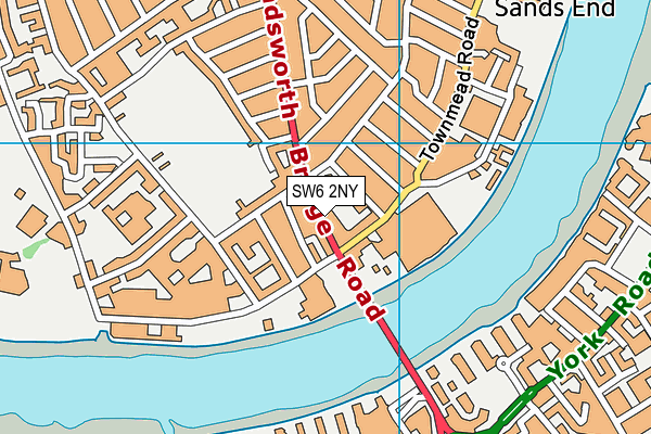 SW6 2NY map - OS VectorMap District (Ordnance Survey)