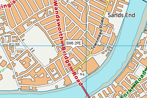 SW6 2PE map - OS VectorMap District (Ordnance Survey)