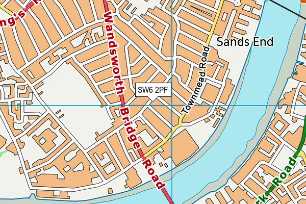 SW6 2PF map - OS VectorMap District (Ordnance Survey)