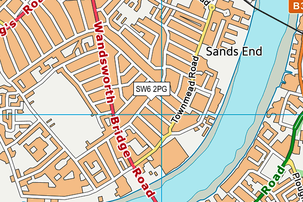 SW6 2PG map - OS VectorMap District (Ordnance Survey)