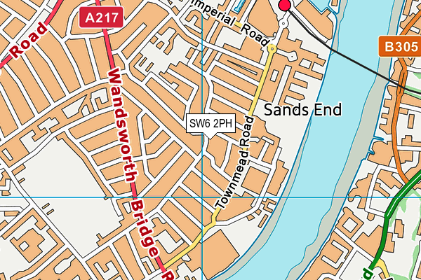 SW6 2PH map - OS VectorMap District (Ordnance Survey)